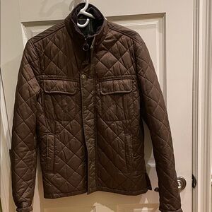 Barbour Men’s Laggan Quilt Classic Tartan Brown Jacket Size S